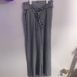 Blue and white striped pants